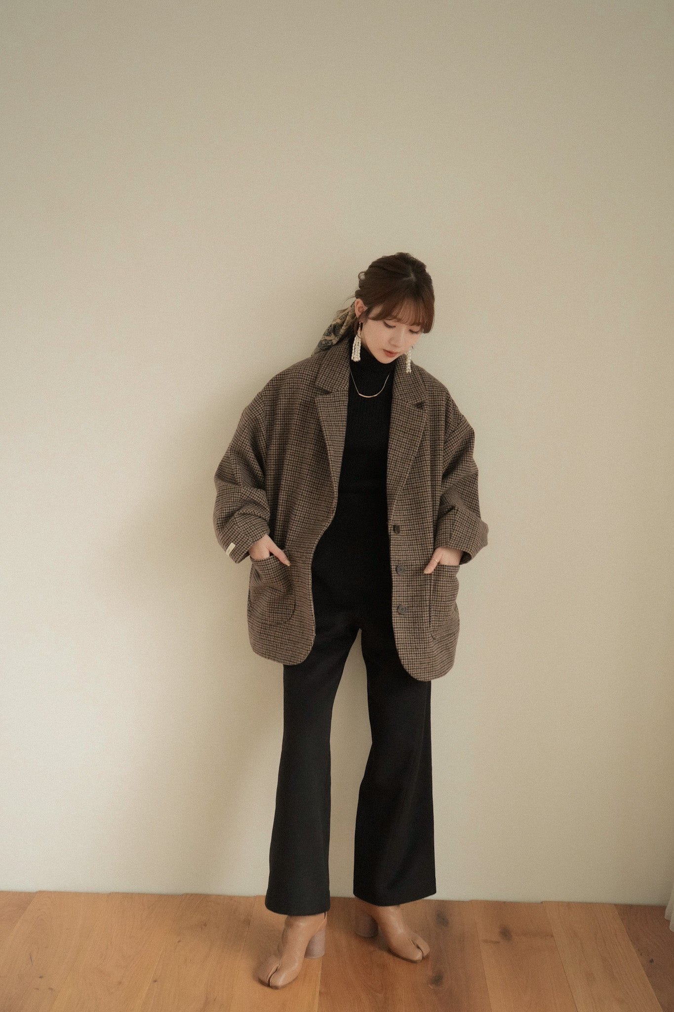 7,350円Eaphi wool like check jacket
