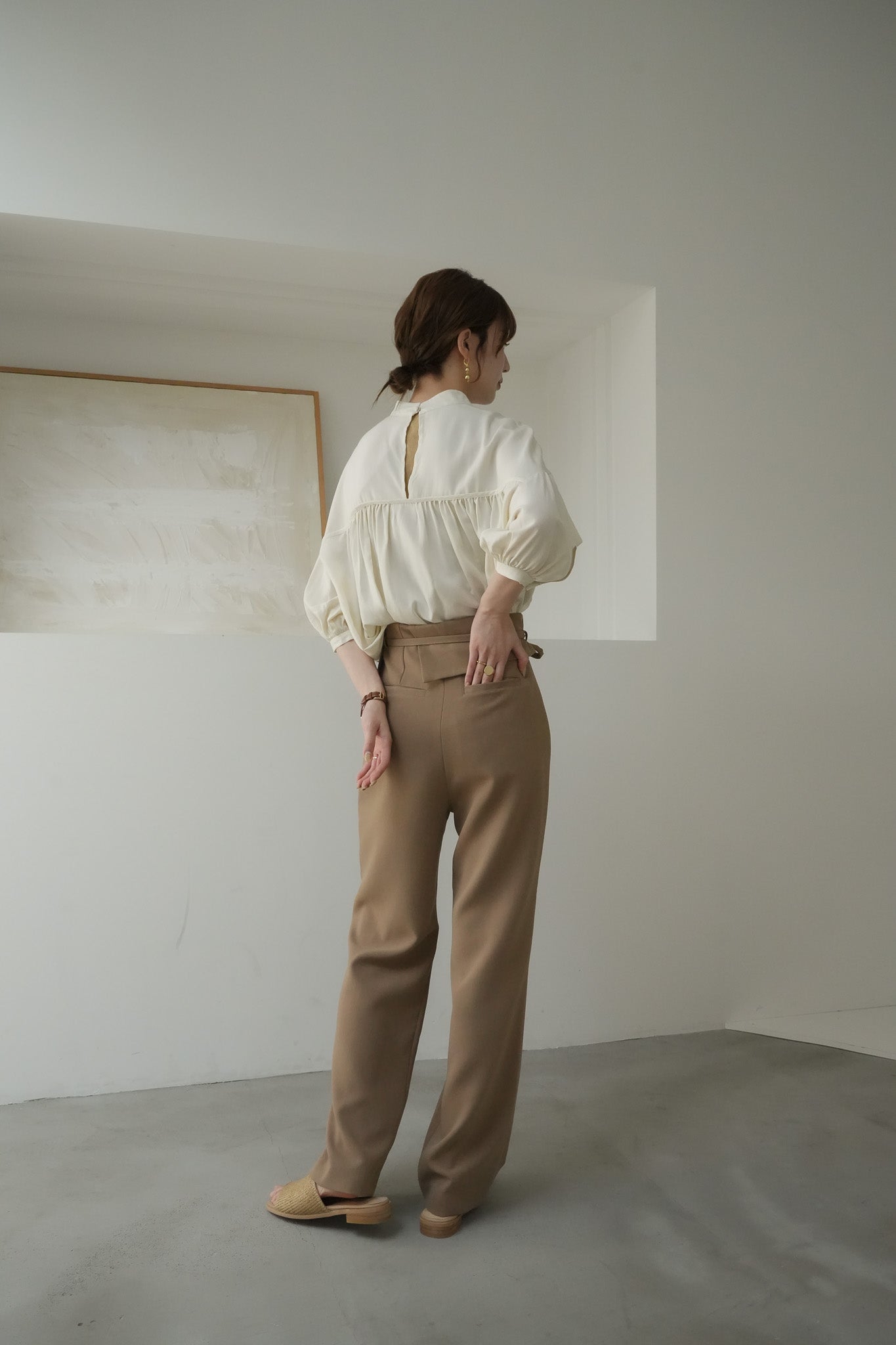 【23SS】asymmetry wrap belt pants