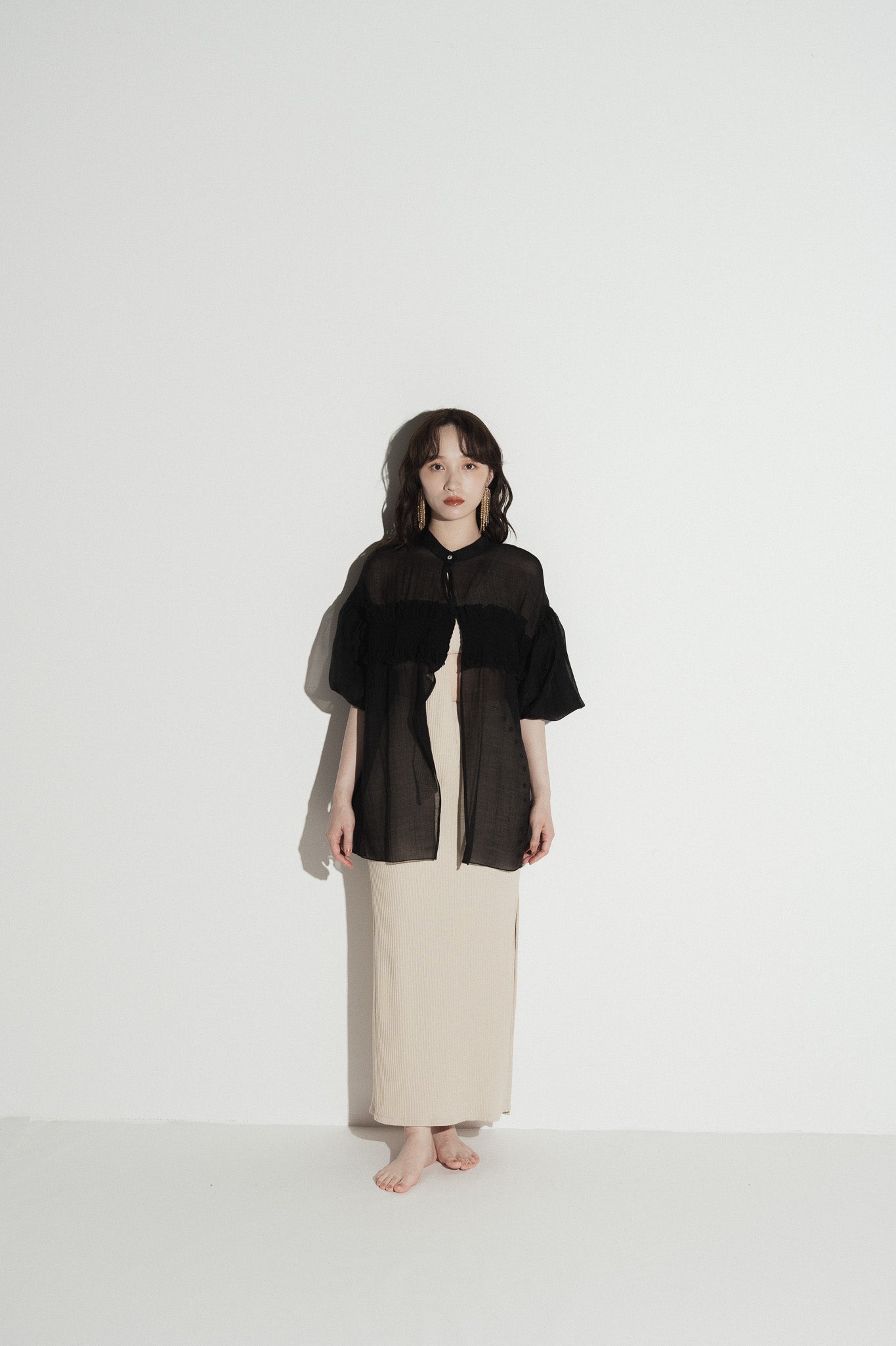 Eaphi bustier line sheer blouse