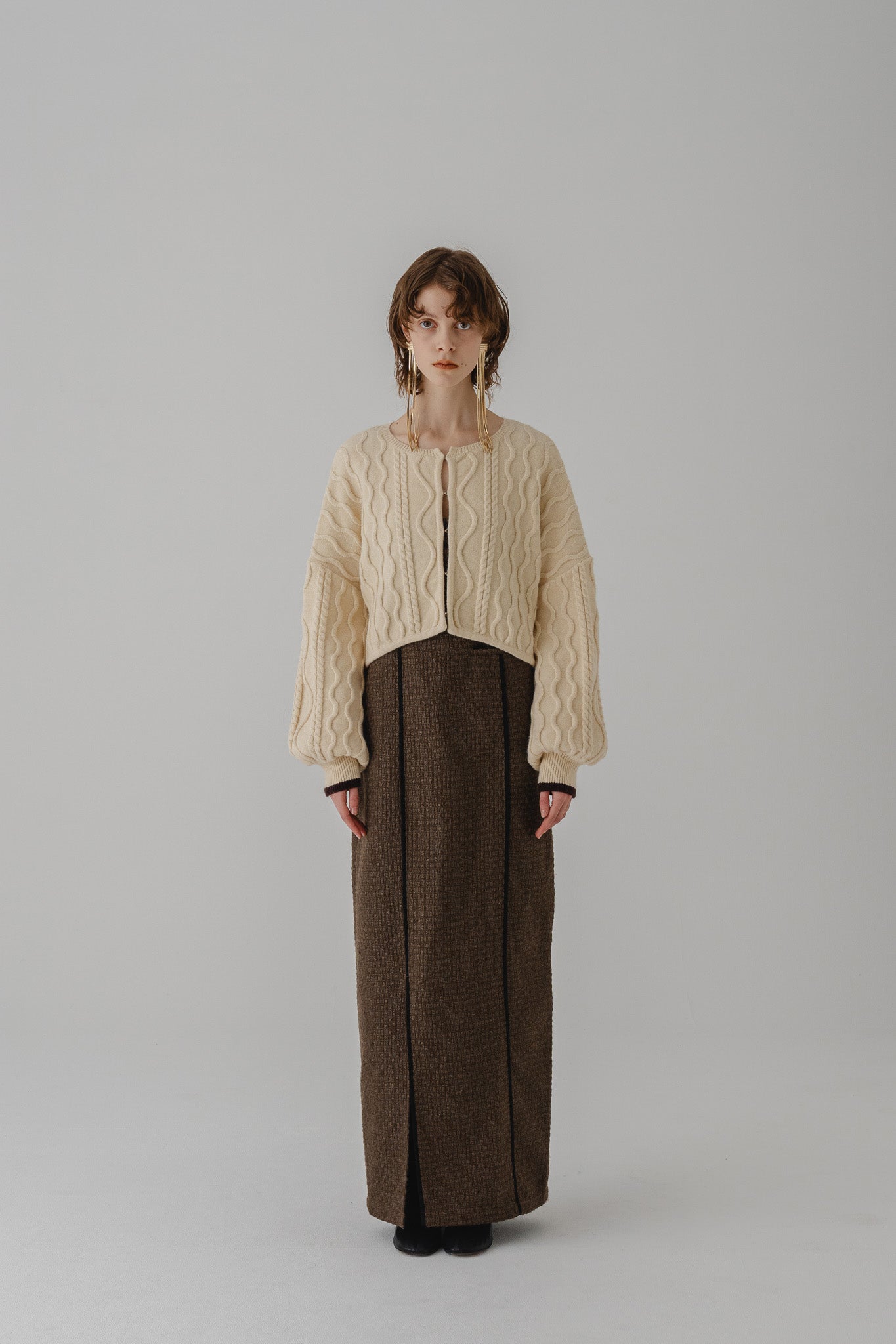 【m.】eaphi CABLE KNIT CARDIGAN ivory CABLE KNIT CARDIGAN