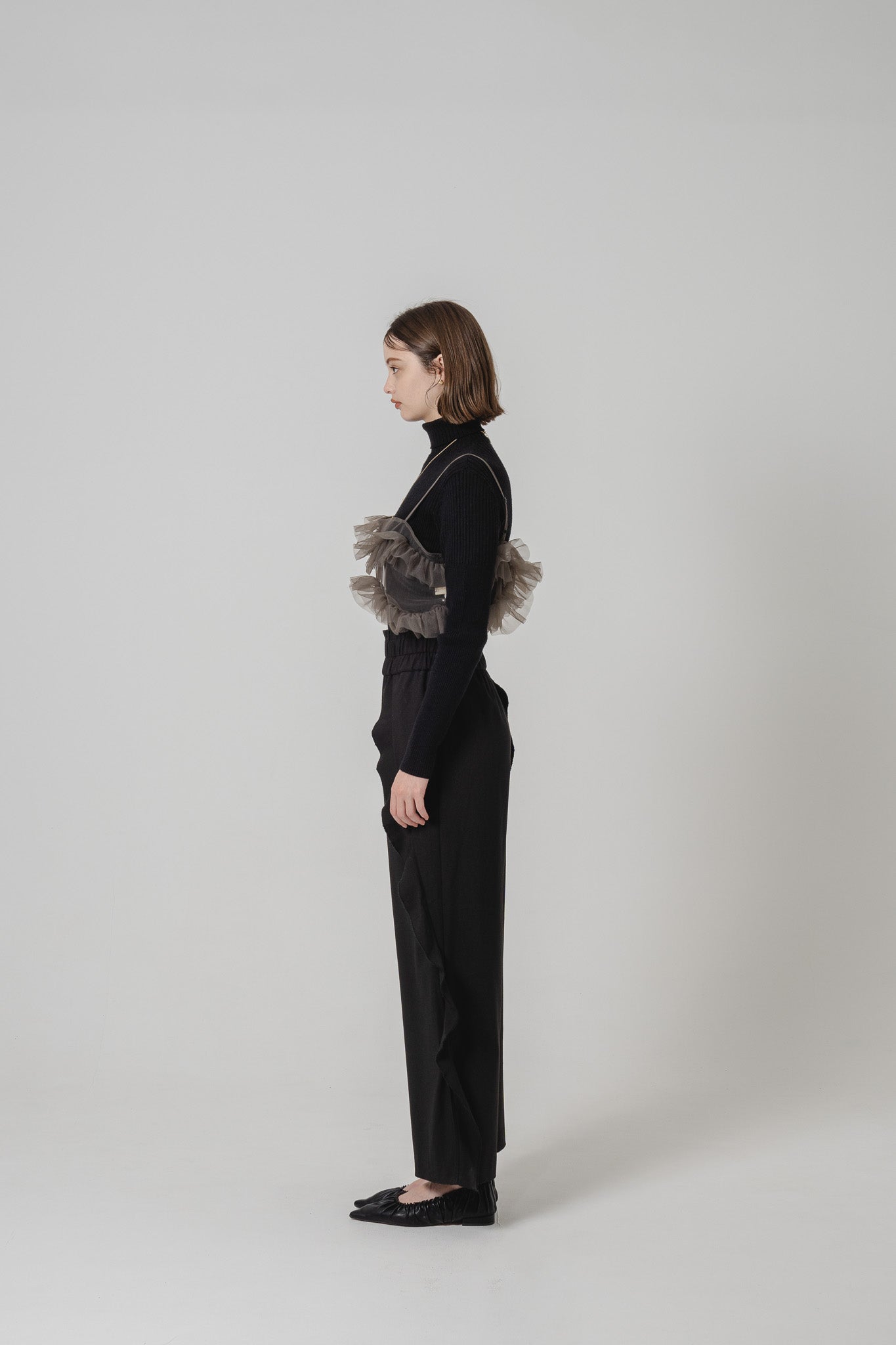 RANDOM RIB TURTLENECK KNIT