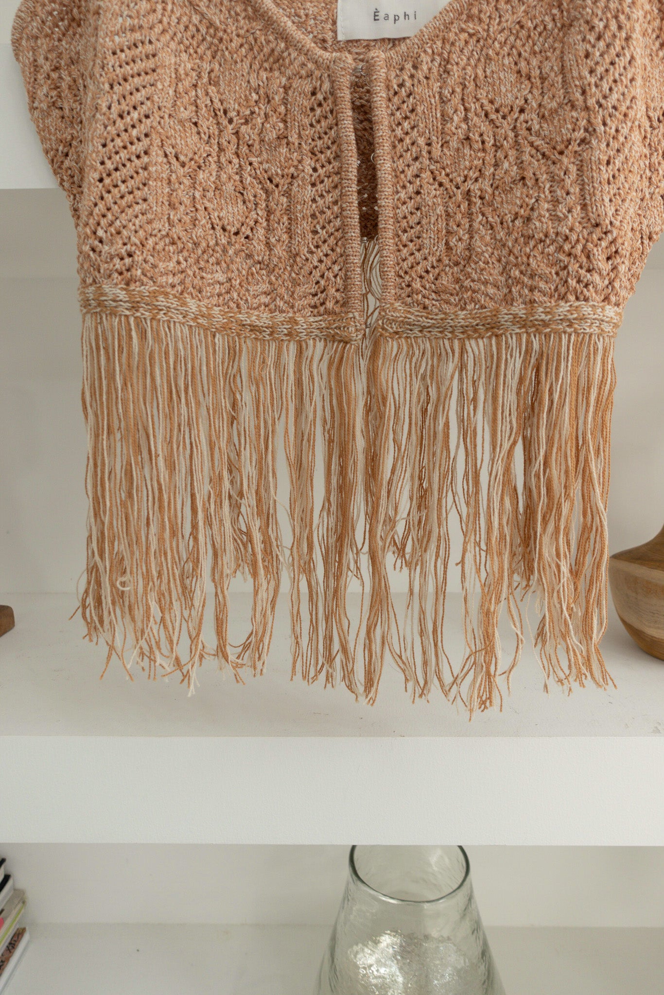 eaphi fringe crochet knit bustier