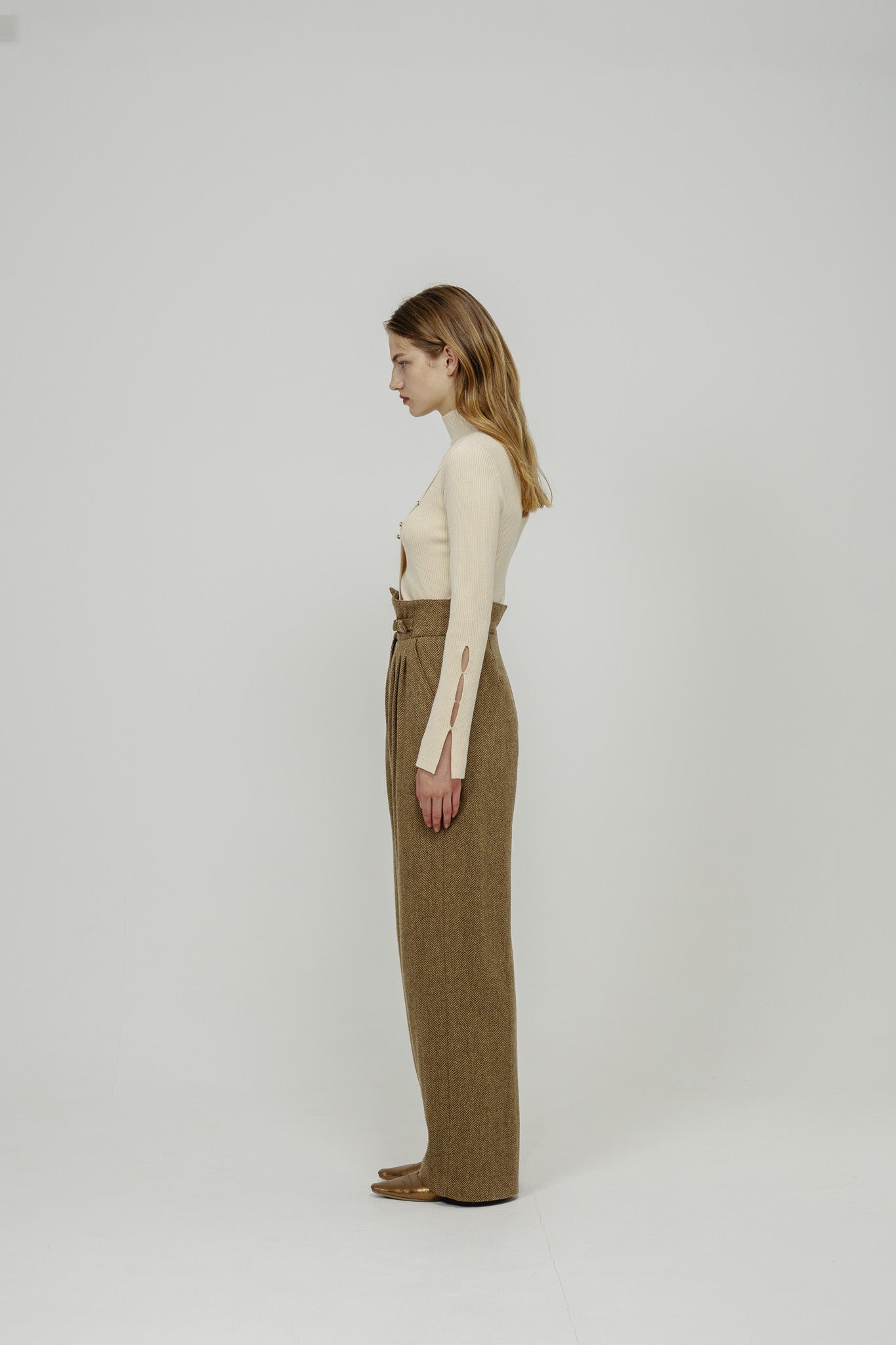 高価値セリー WOOL PANTS BELTED パンツ