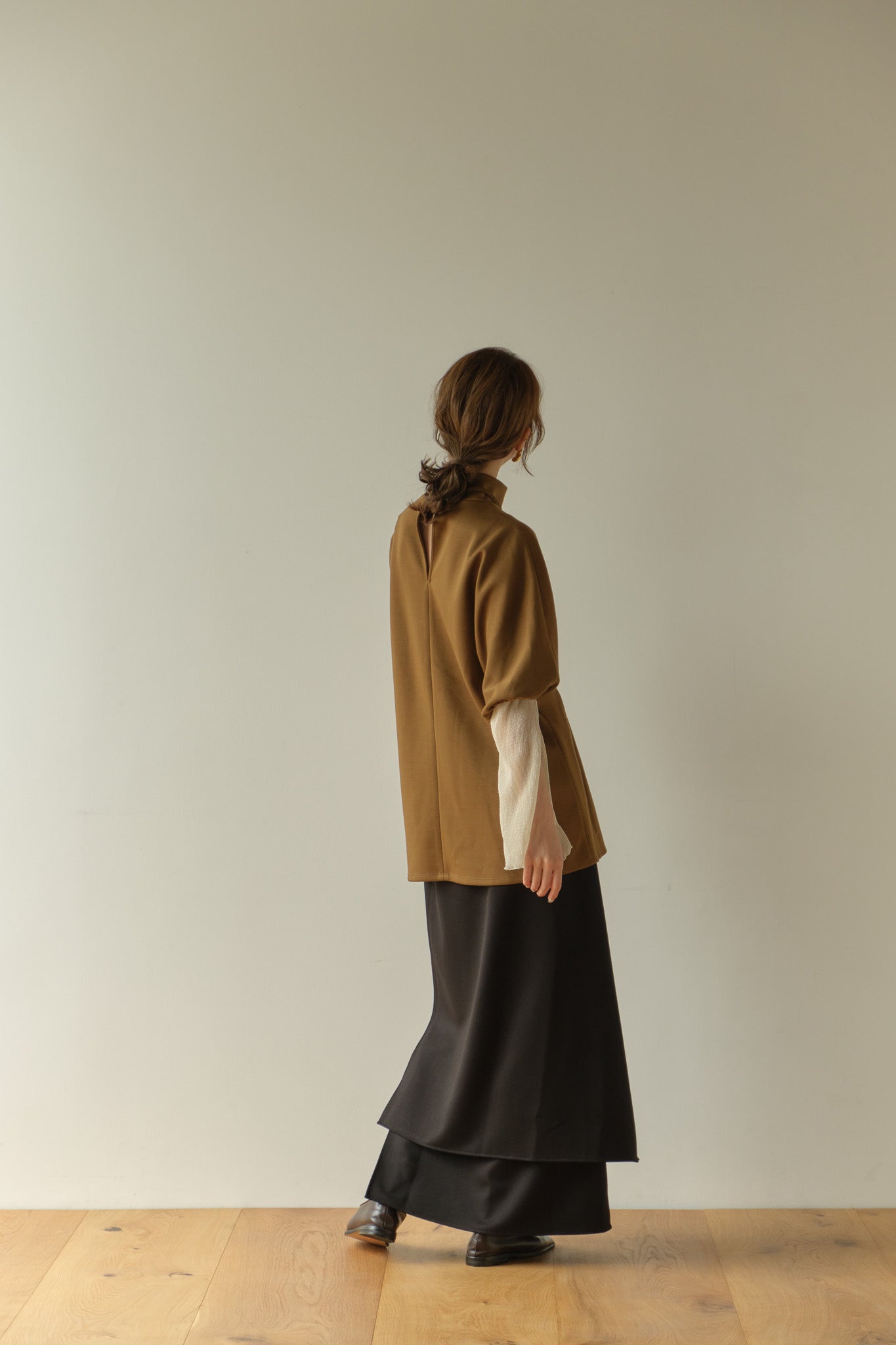 経典 Eaphi ブラウン サイズ2 skirt wrap button waist スカート 