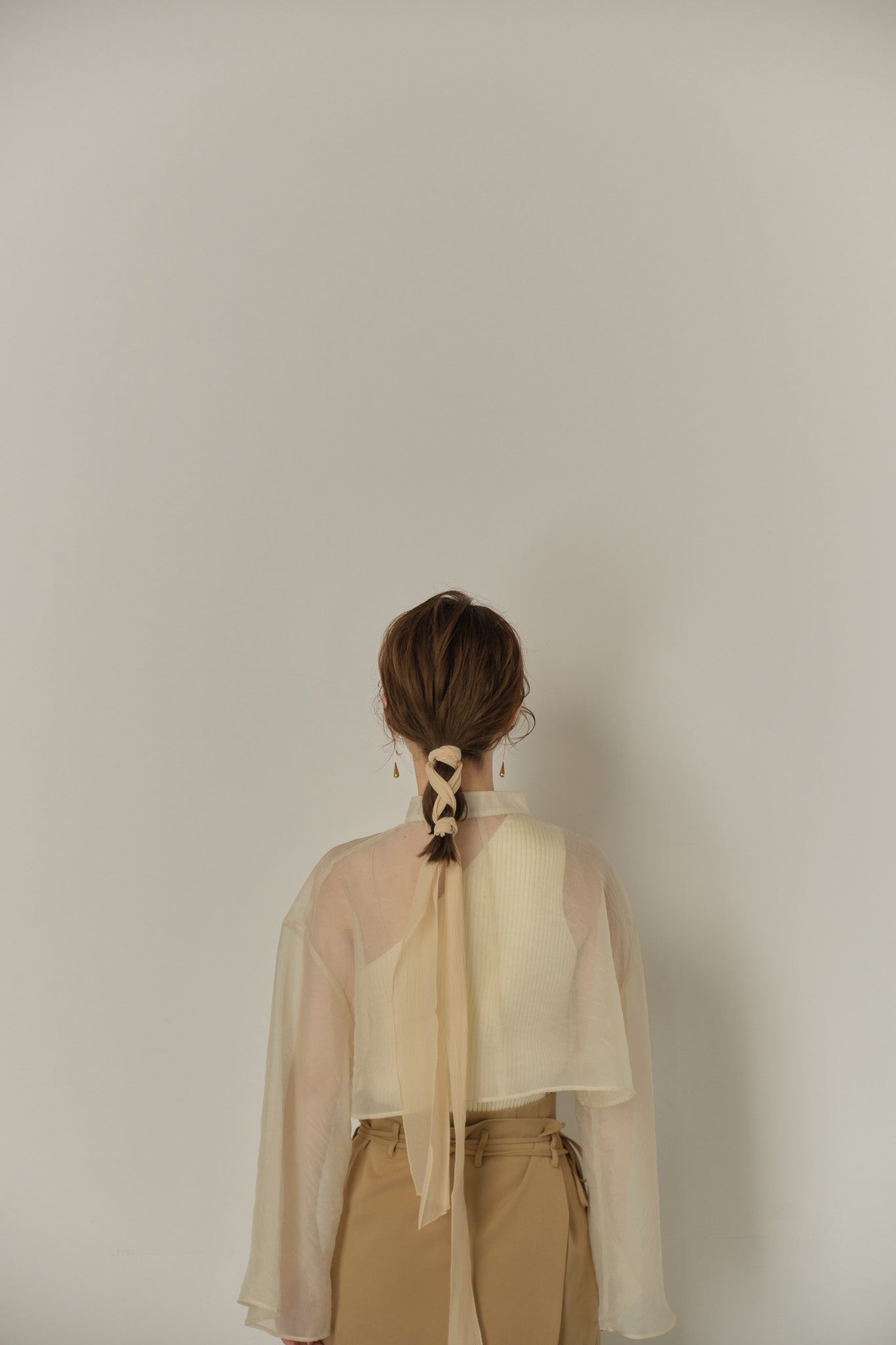 flare sleeve sheer cape blouse – Eaphi