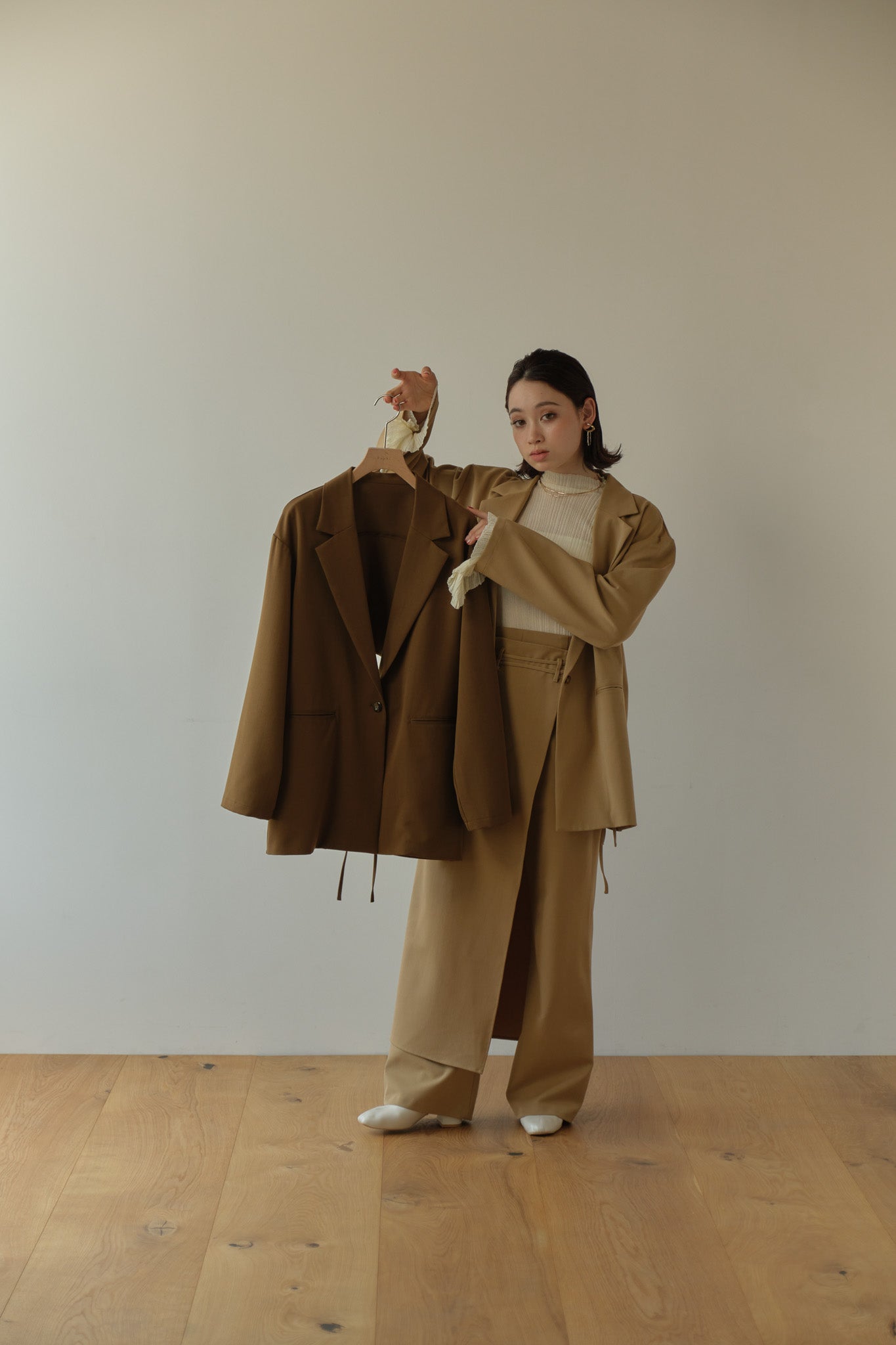 Eaphi standcollar volume midi coatフリーサイズ - ロングコート