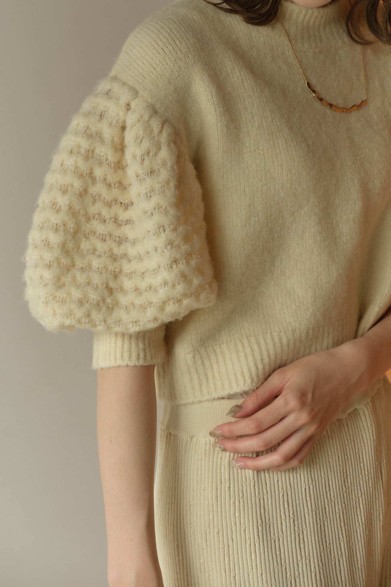 design sleeve volume knit