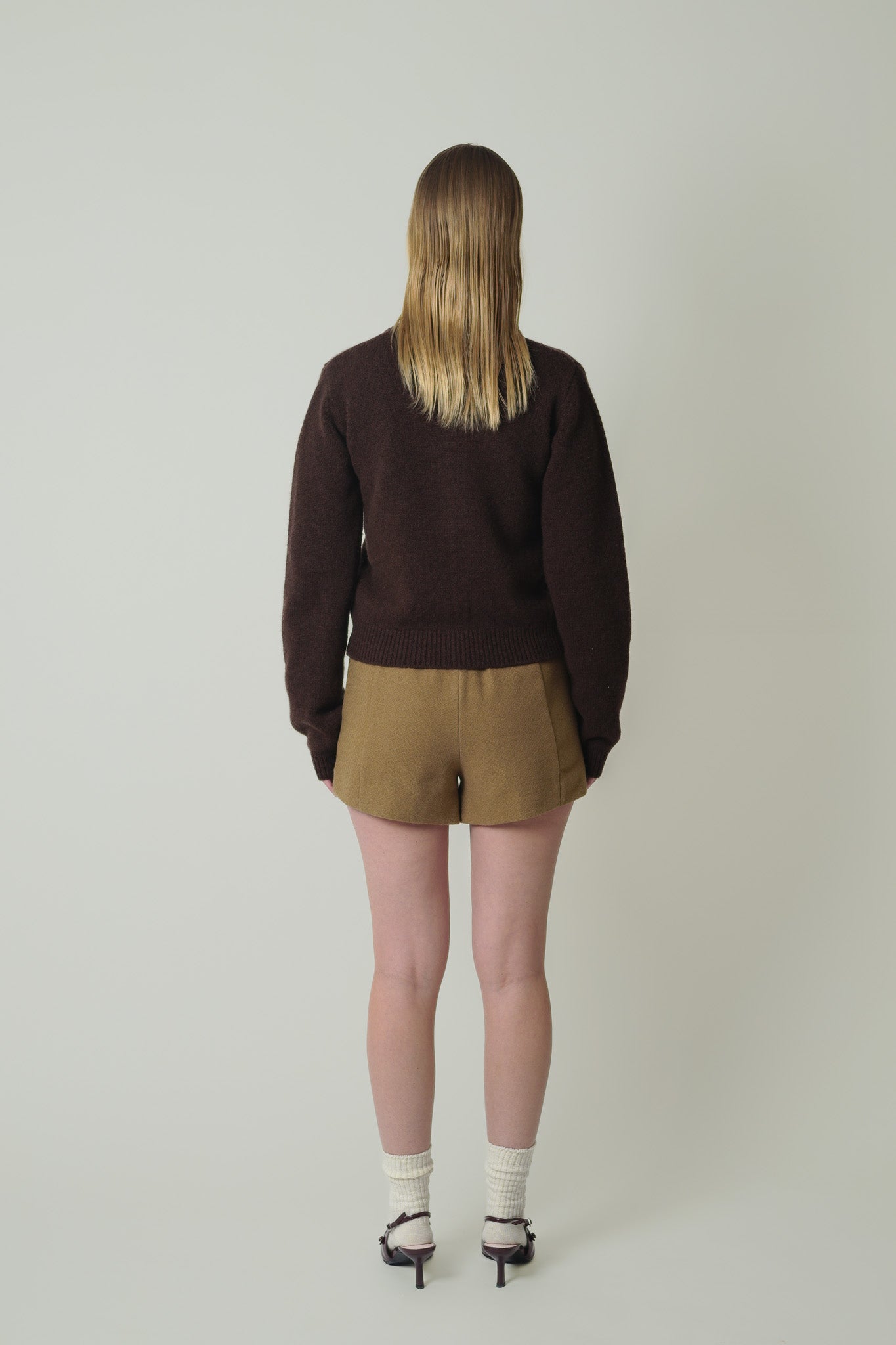 WOOL KNIT LOGO CARDIGAN 【brown collection】