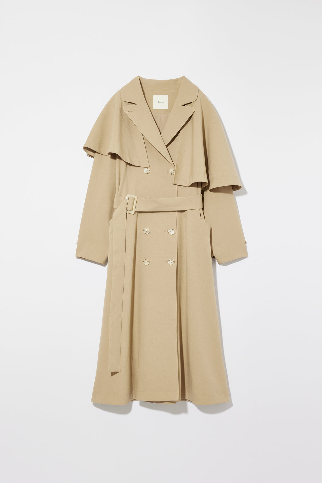 ASYMMETRY CAPE TRENCH COAT