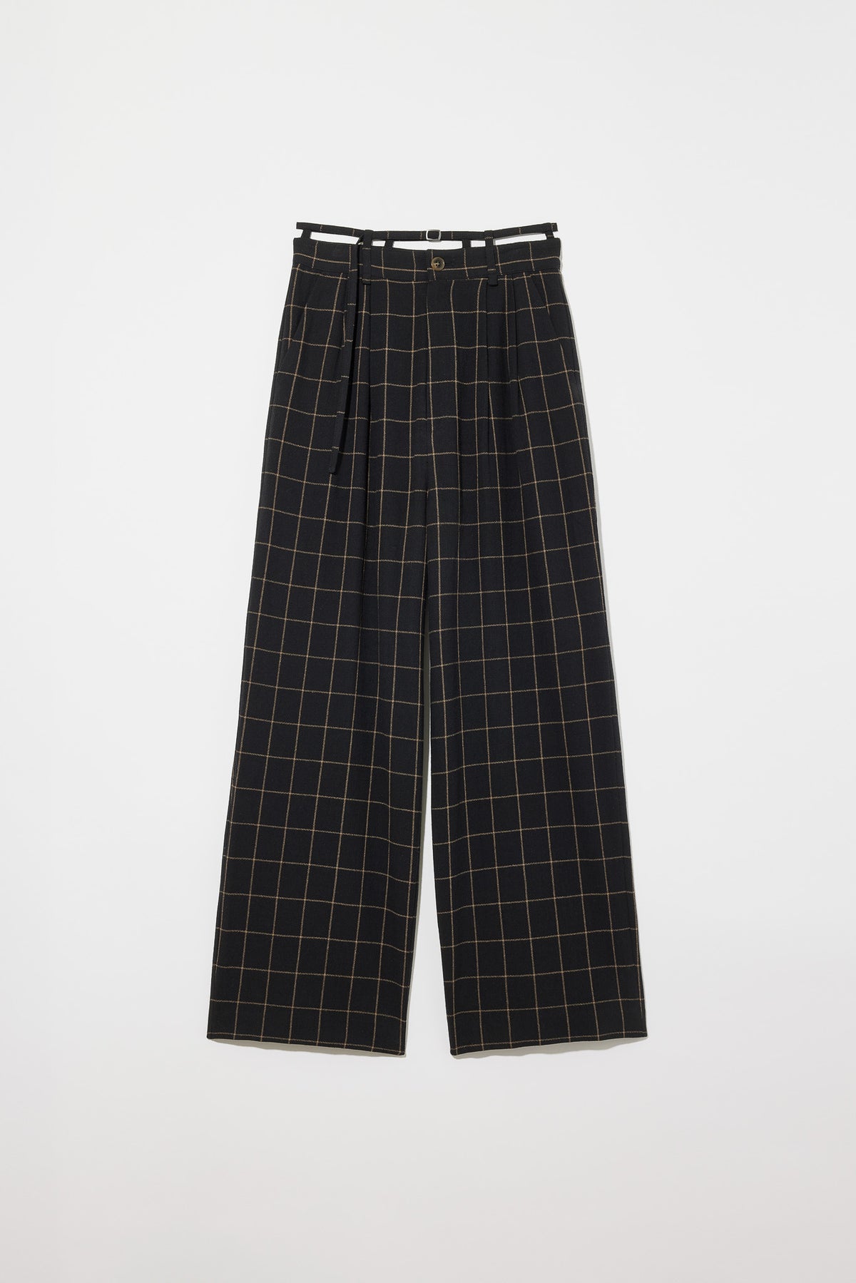 DOUBLE BELT CHECK PANTS 