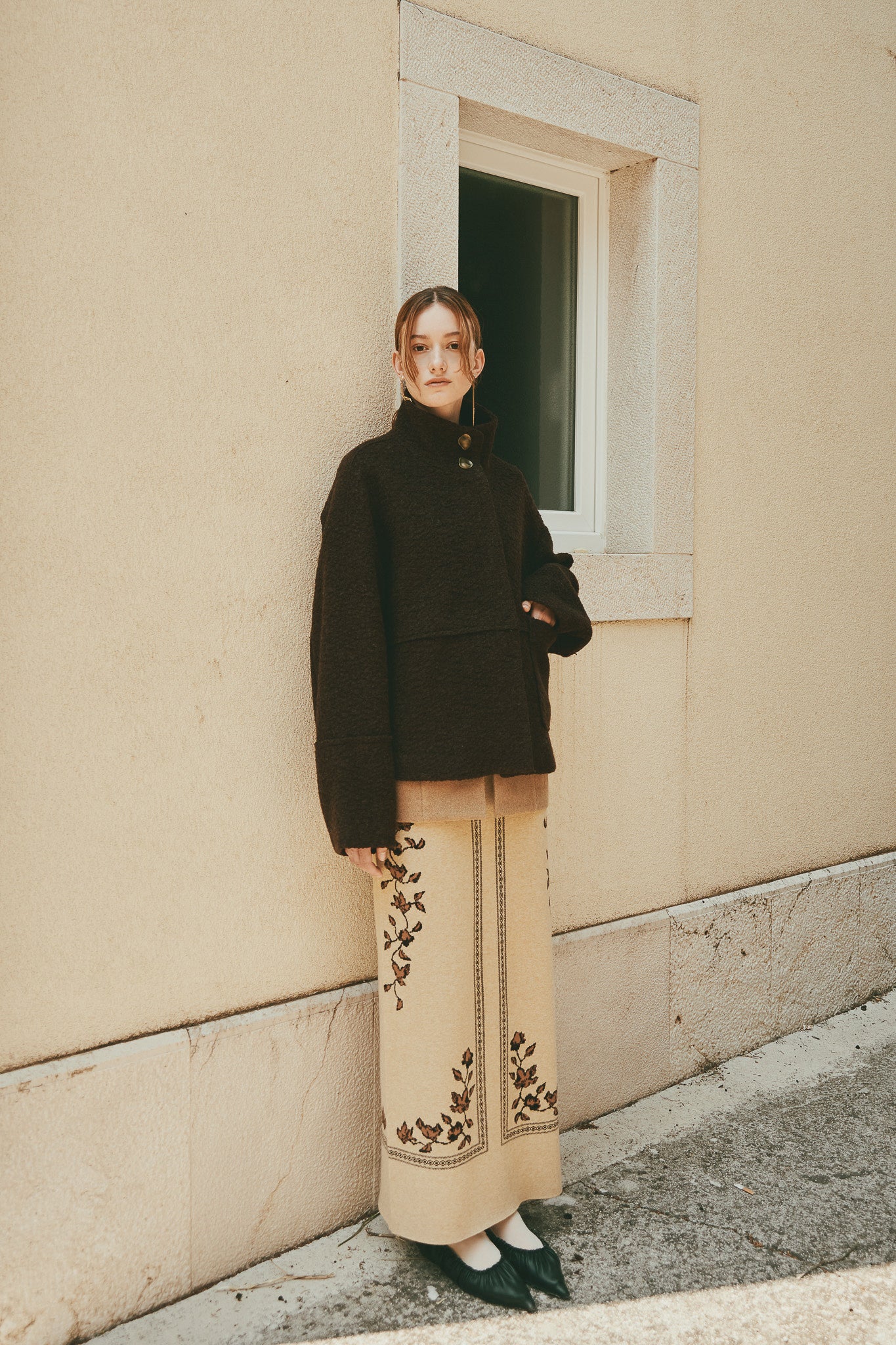 SCARF MOTIF KNIT SKIRT【POPUP先行販売】