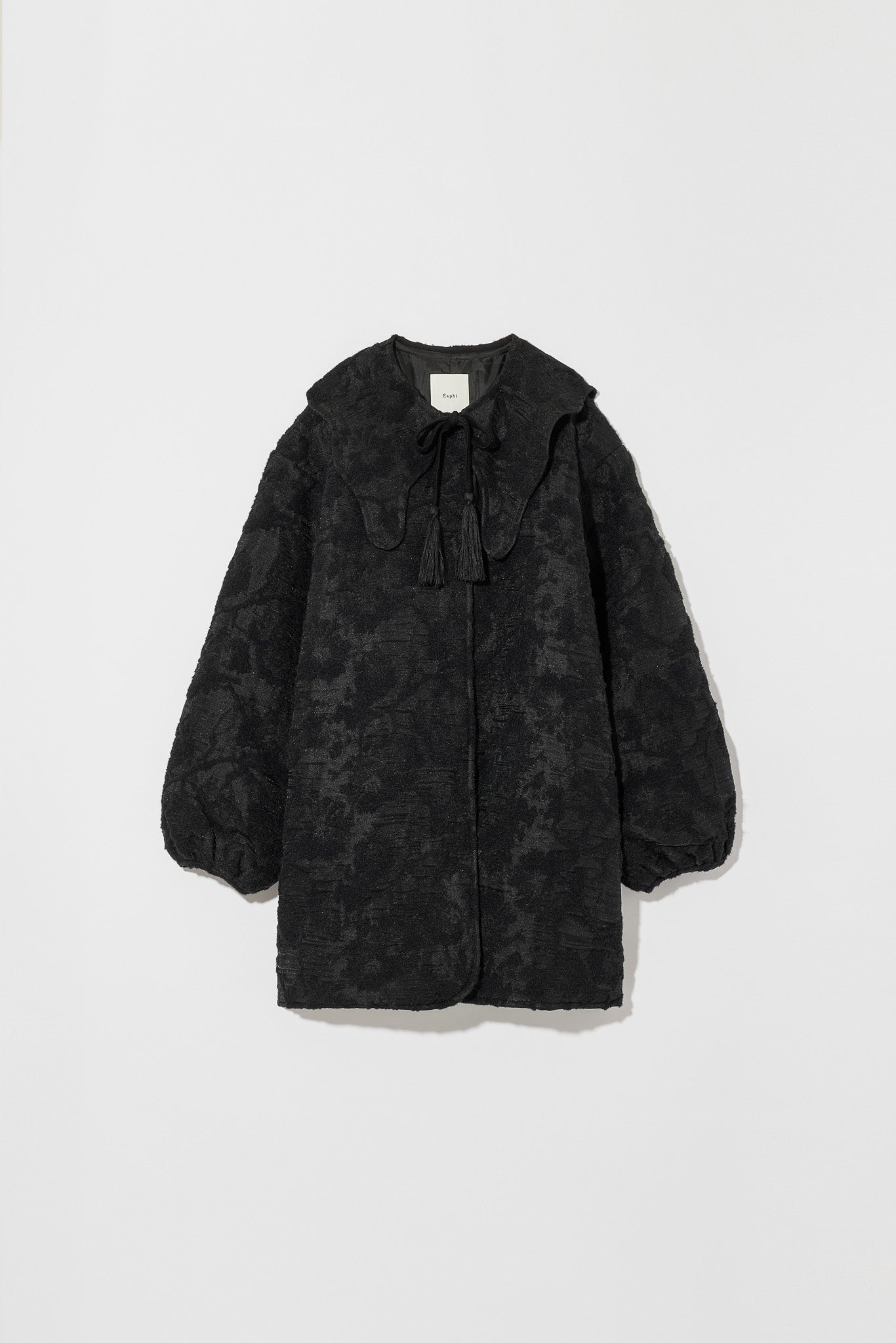 JACQUARD BIG COLLAR HARF COAT EAPHI