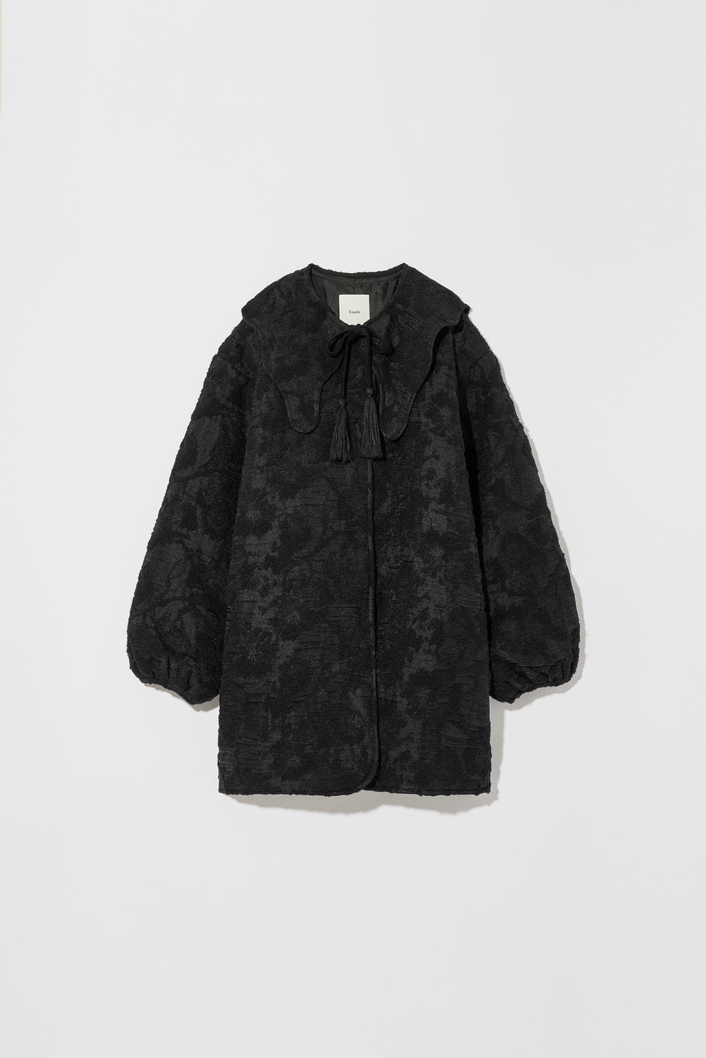 JACQUARD BIG COLLAR HARF COAT