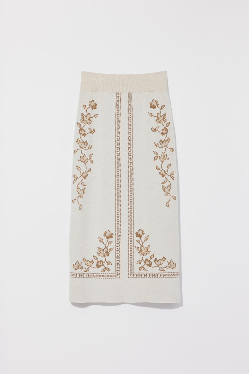 SCARF MOTIF KNIT SKIRT