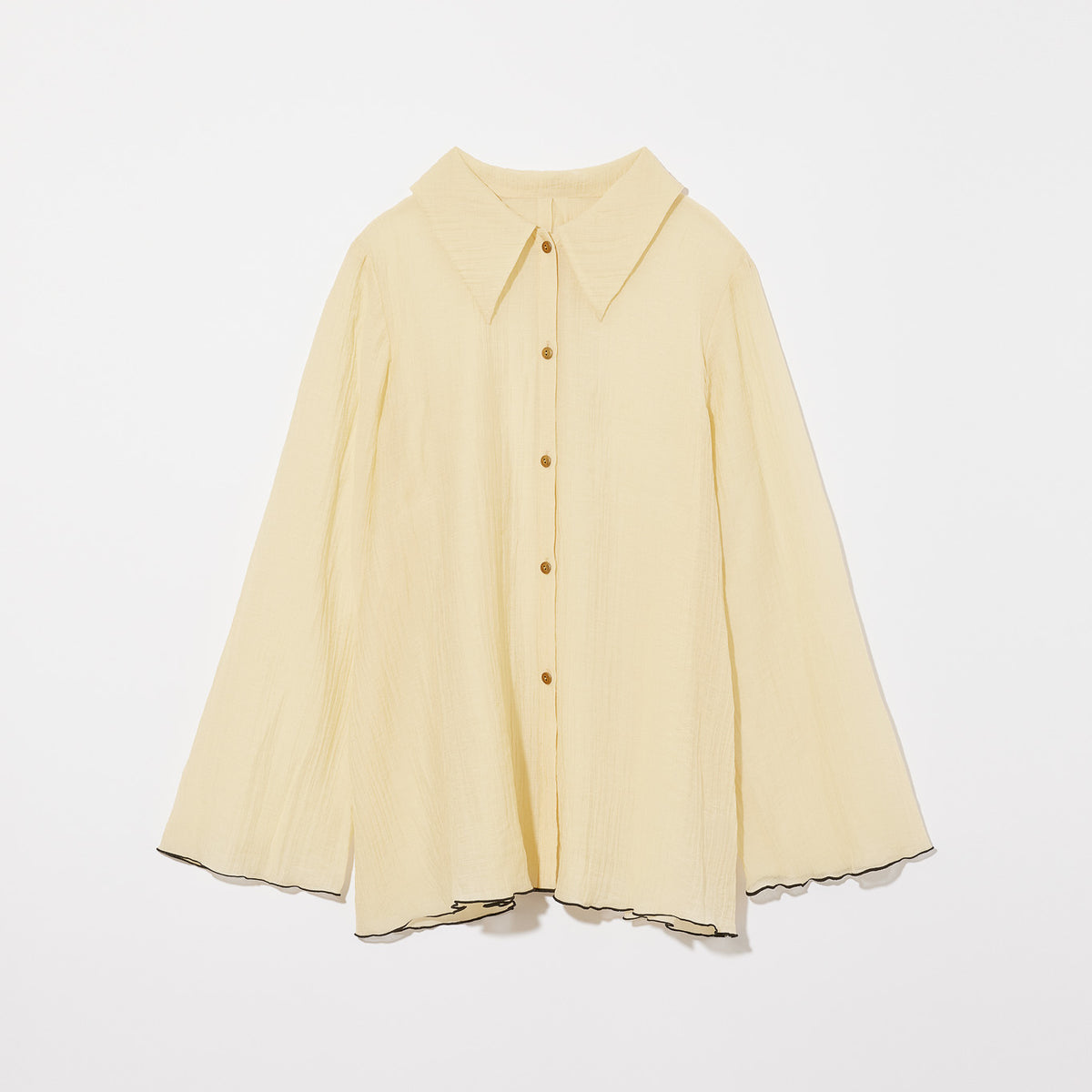 SHEER FLAT COLLAR BLOUSE
