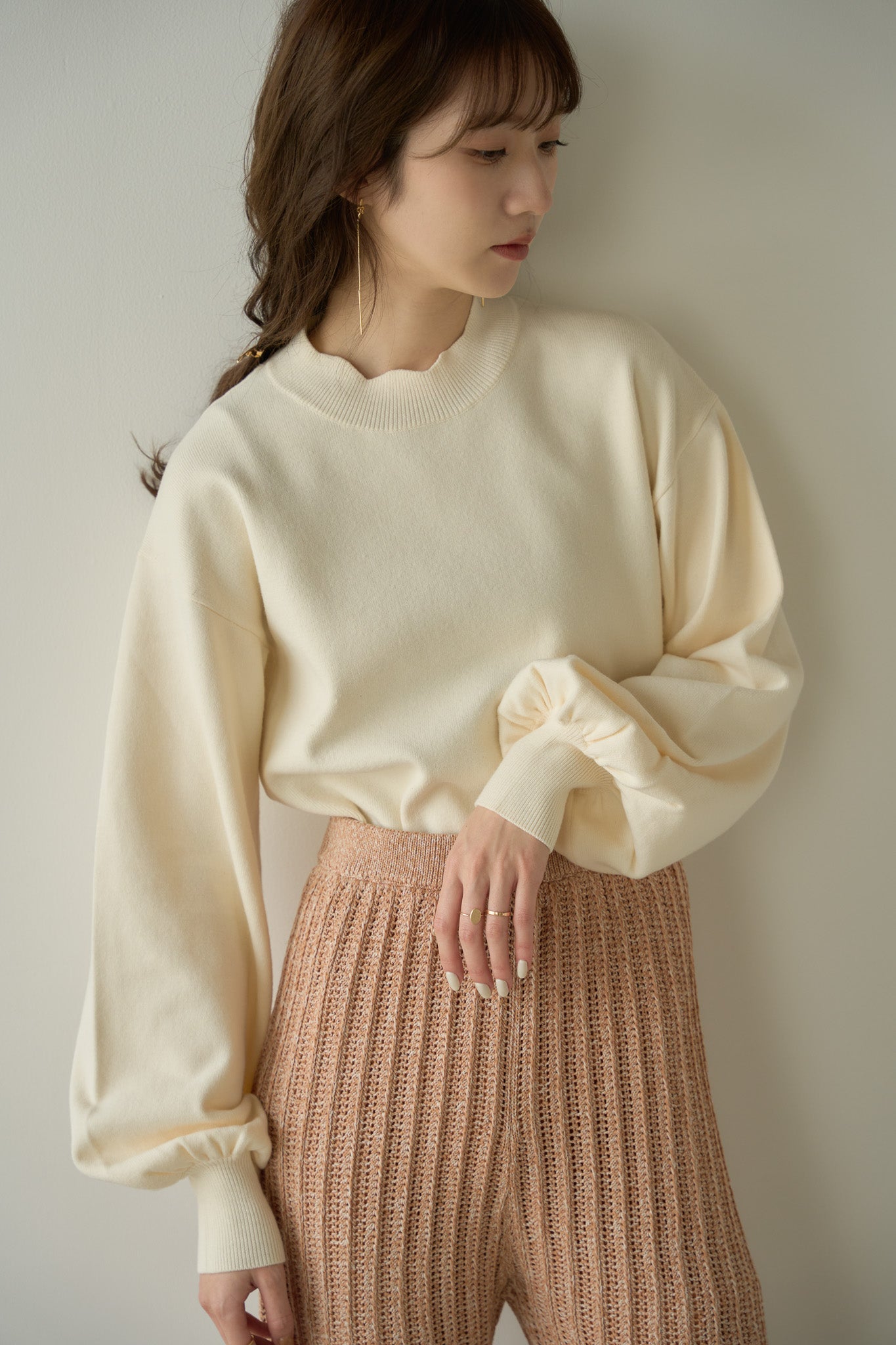 サイズ交換ＯＫ】 eaphi volume sleeve waist tuck tops