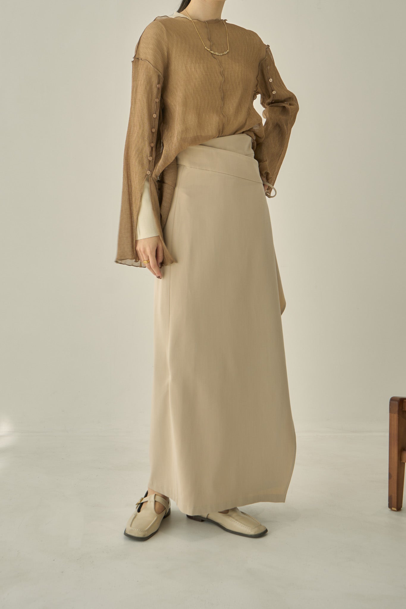 asymmetry drape skirt