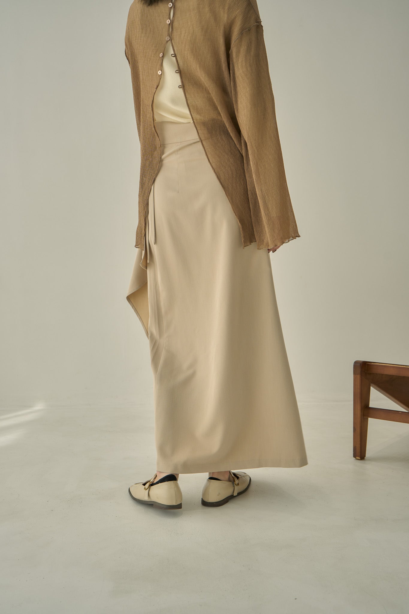 asymmetry drape skirt