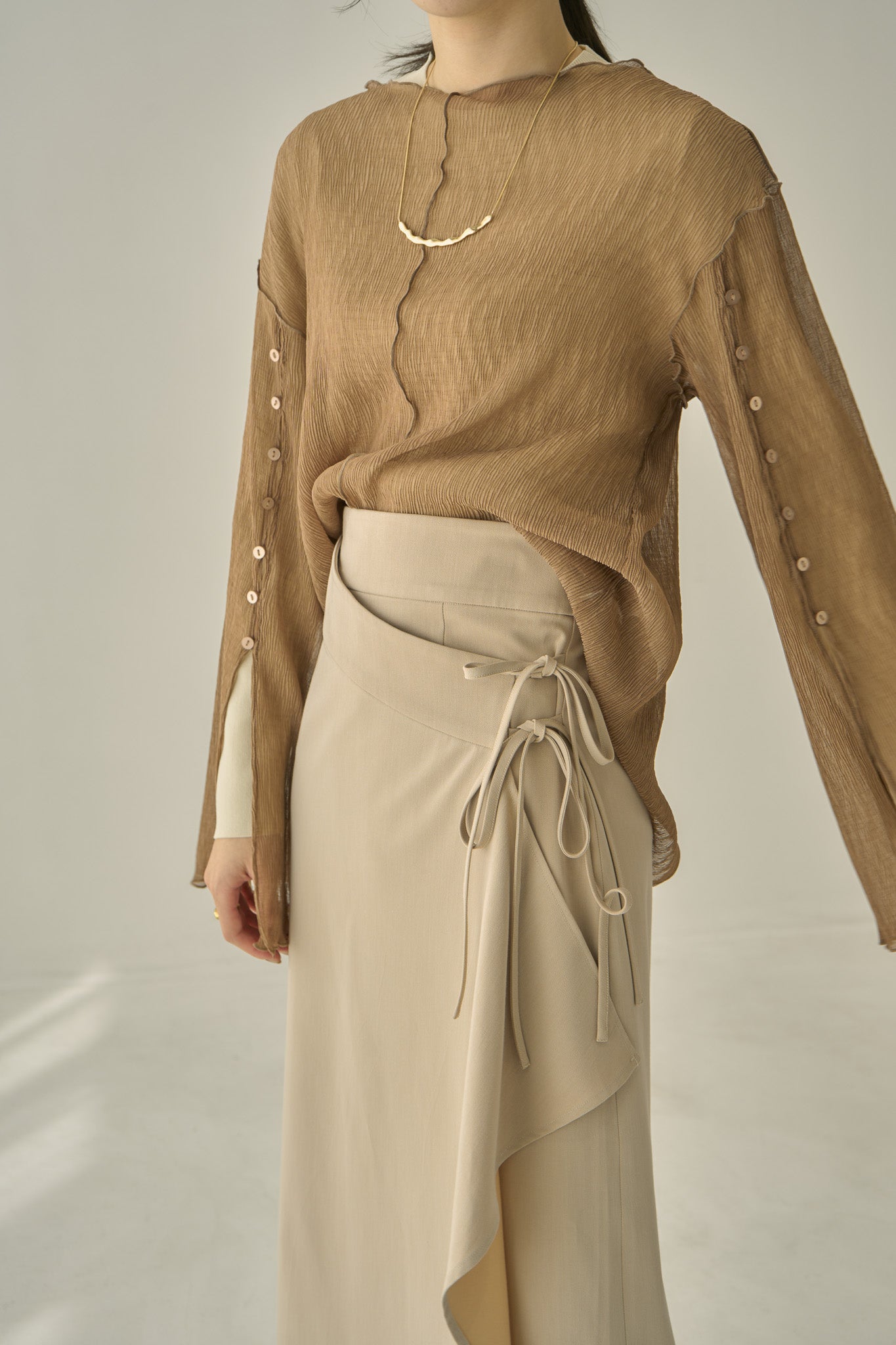 【23SS】asymmetry drape skirt