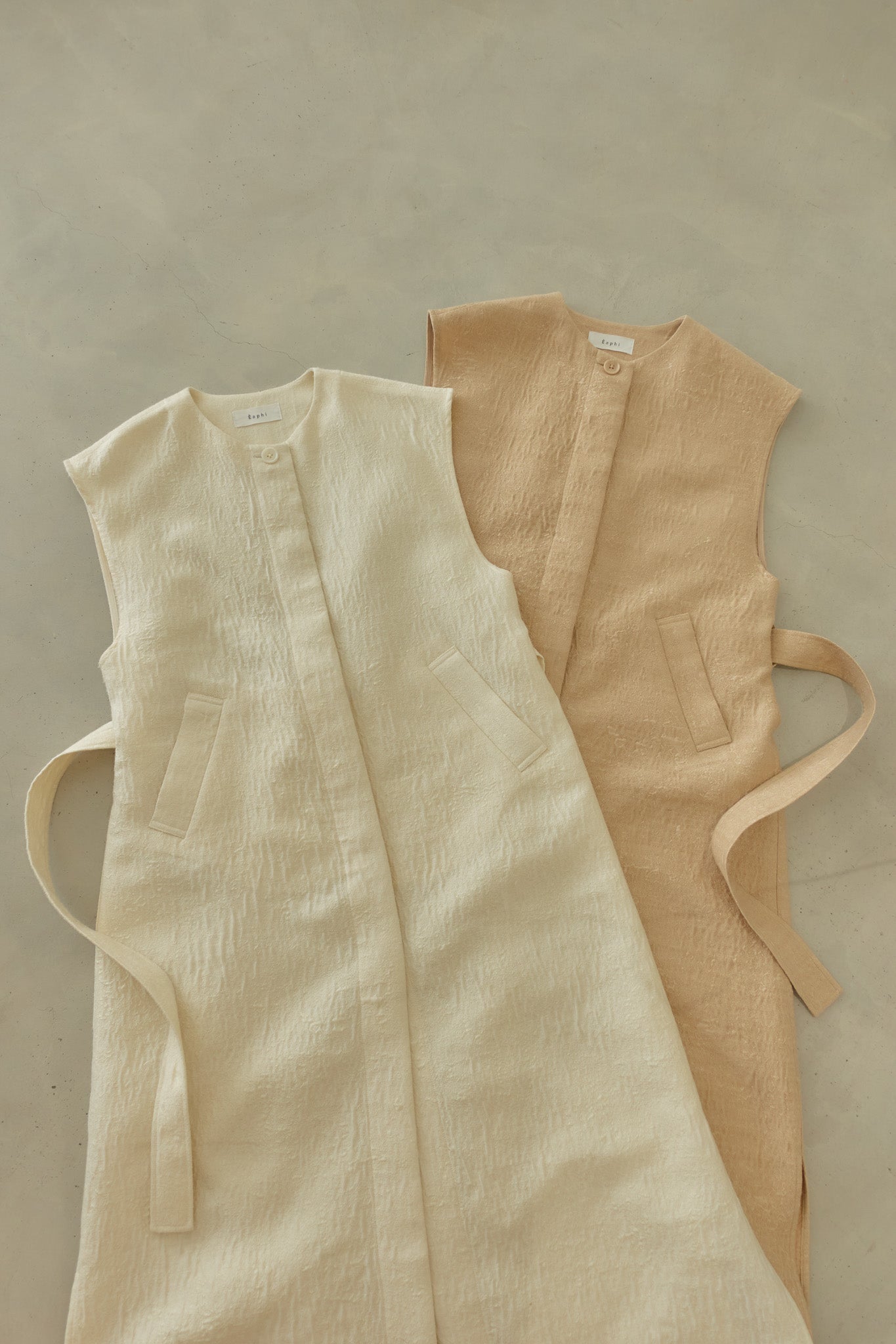 eaphi  mulch jacquard vest (beige)