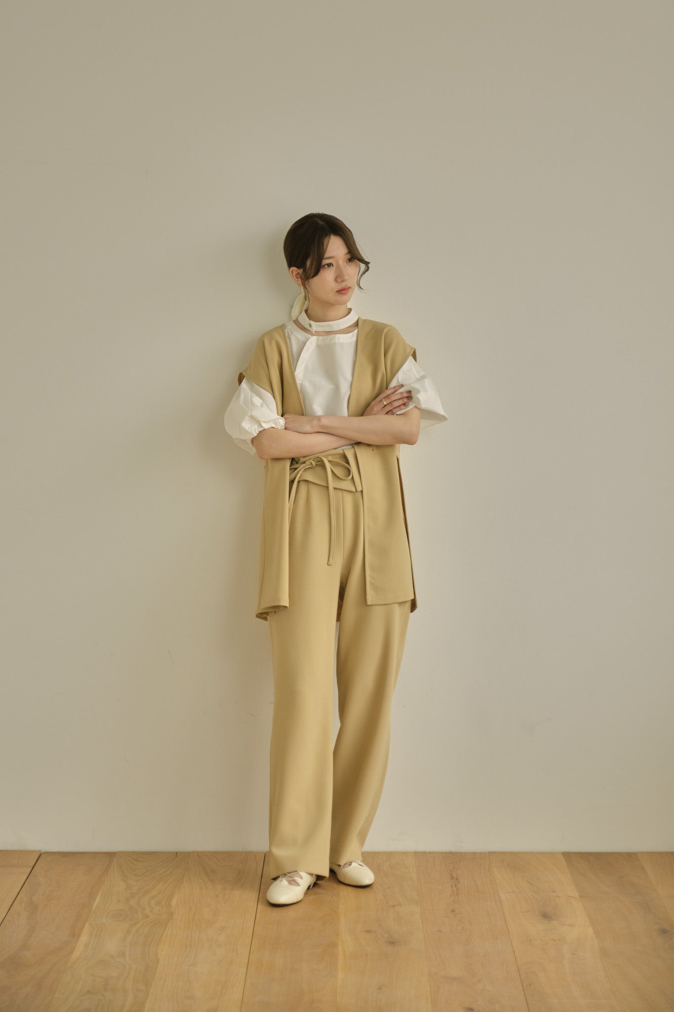 asymmetry wrap belt pants