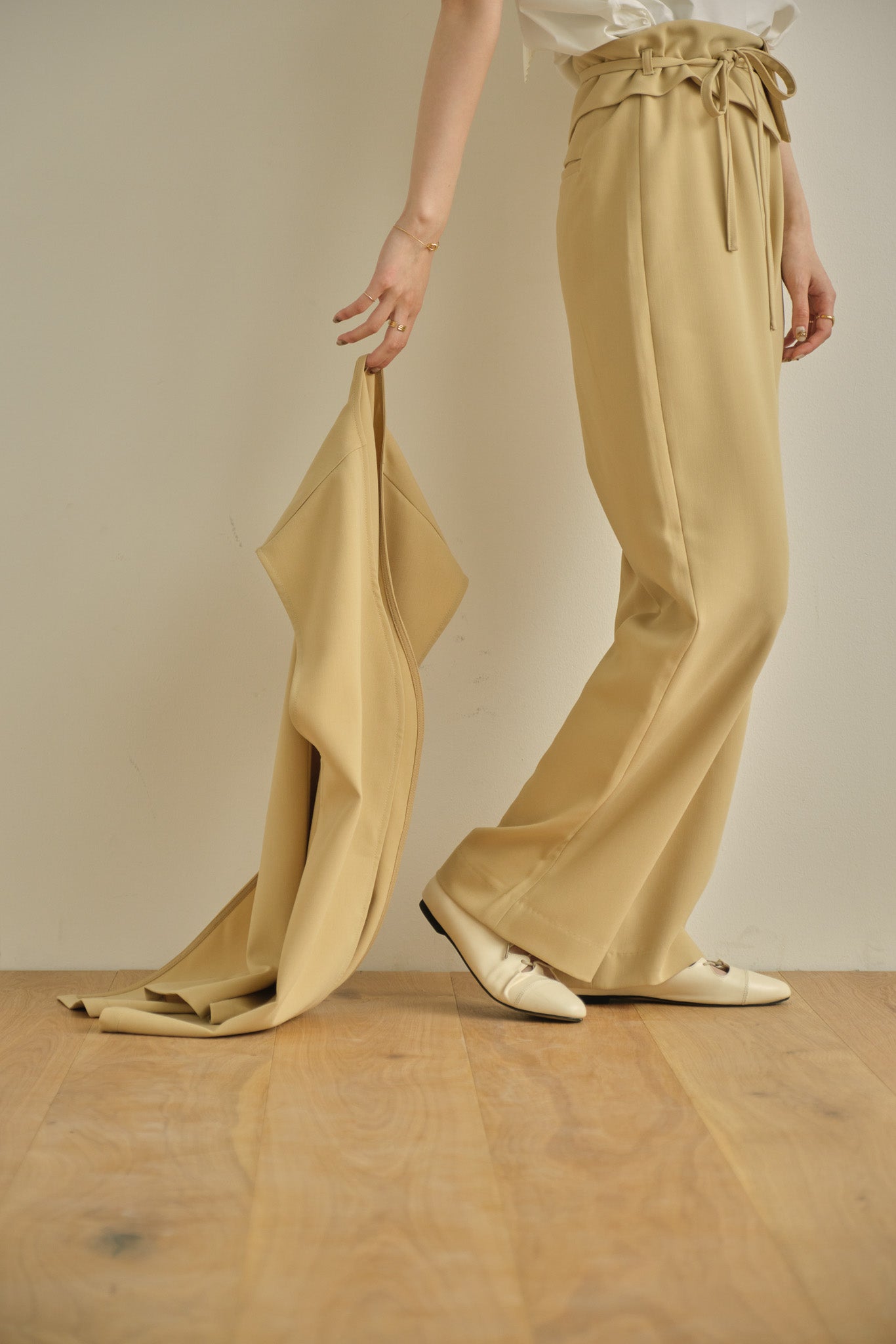 asymmetry wrap belt pants